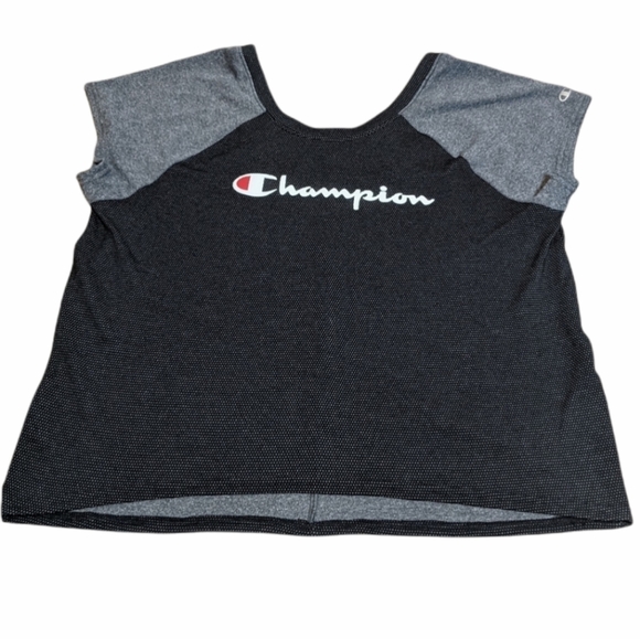 Champion Short Sleeve Cutout Back Size Medium Boxy Tee Shirt - Picture 1 of 6